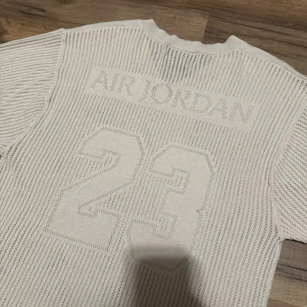 Air Jordan Knit 23 Cream Beige Sail Knit Loose Fit HQ0766-203 Jersey